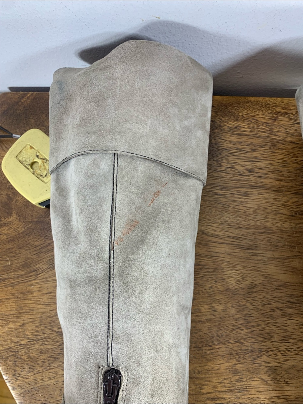 Miss sixty vintage taupe Suede knee high boots chunky heel Y2K - Picture 10 of 13